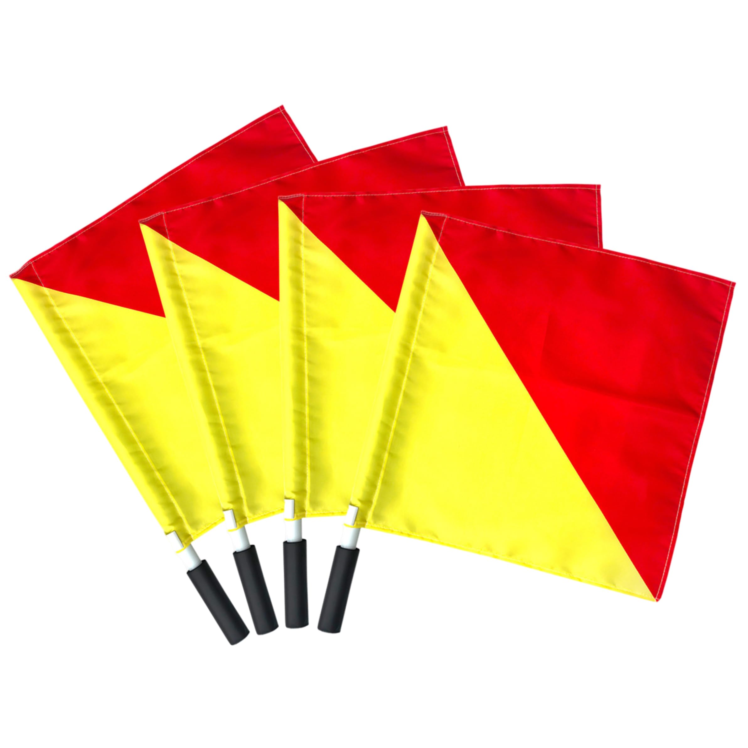 Drapeaux ondulés 4 pièces en polyester rouge et jaune pour l'entraînement naval 30x45 cm