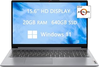 2023 Newest Upgraded Ideapad 1 Laptops for Student & Business by Lenovo, 15.6'' HD Computer, AMD Athlon Silver 3050U (Beat i5-7200U), 20GB RAM, 640GB(128GB+512GB) SSD, HDMI, Webcam, Windows 11, Grey