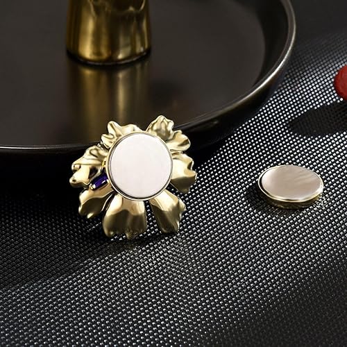 Miniatura 5 de Broches de peonía para mujer, chapado en oro, broche de perlas, broche de solapa con diamantes de imitación, joyería para mamá y esposa