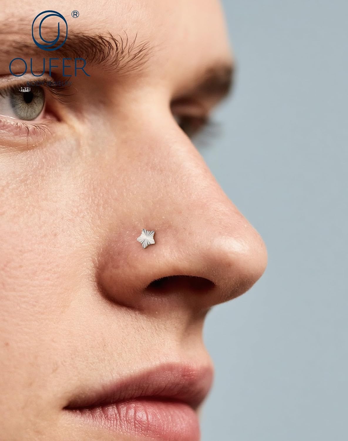 OUFER 20G Nose Studs, 316L Surgical Steel Nose Nostril Piercing Jewelry, 3PCS L-Shaped Nose Rings For Women Men, Star Heart Nose Piercings Kit - Image 4