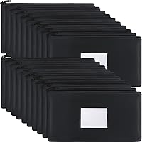 Vista 1 de 20 bolsas de dinero con cremallera de 11 x 6 pulgadas, bolsa de dinero de seguridad a granel con ventana transparente, cartera de dinero de cuero