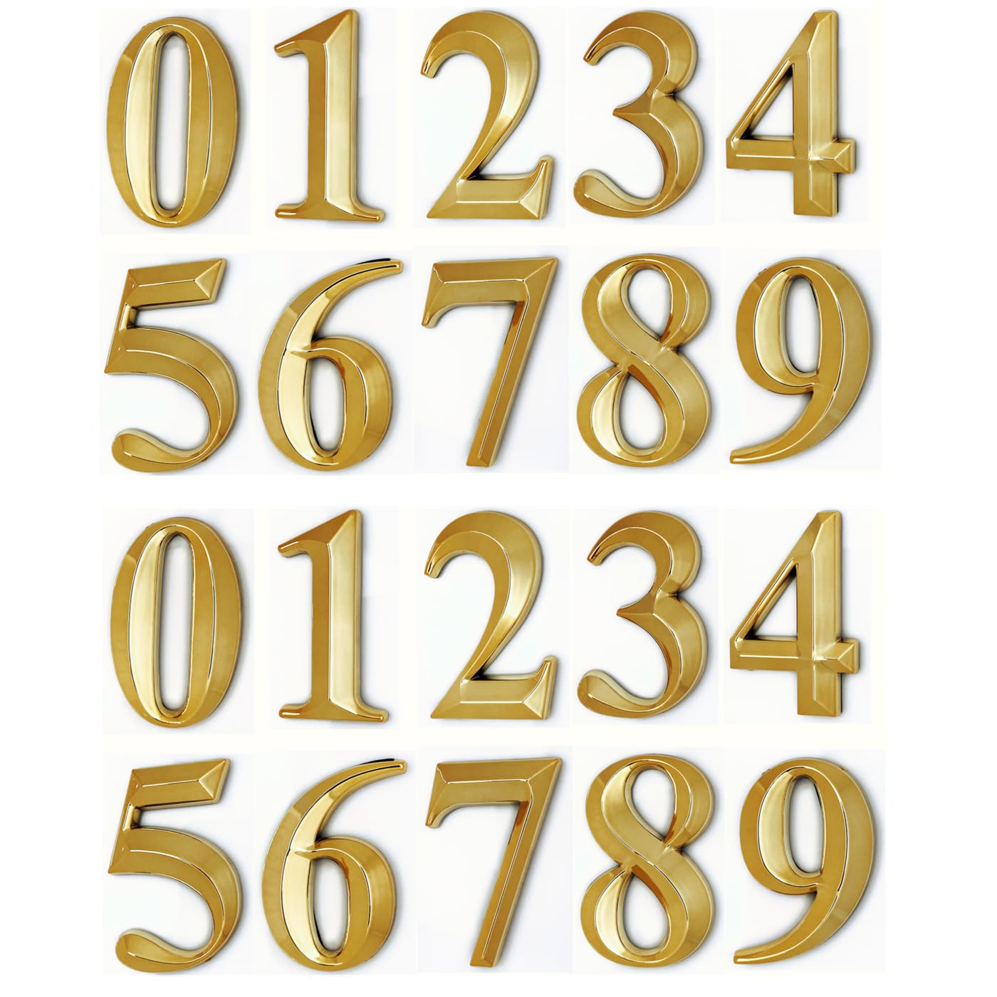 Gold Mailbox Number Stickers, Self Stick Door Address Numbers