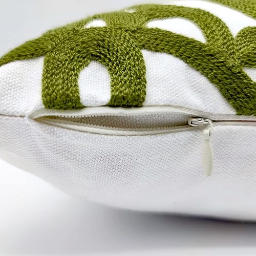 Miniatura 6 de Alysheer Funda de almohada decorativa lumbar bordada de 12 x 20 pulgadas, patrón clásico bohemio de mandala bordado de algodón, funda rectangular de