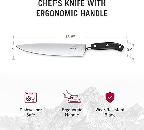 Vista 60 de Victorinox Grand Maitre - Cuchillo de cocina dentado para cortar pan, frutas y verduras, accesorio de cocina de alta calidad, mango negro, 9 pulgadas