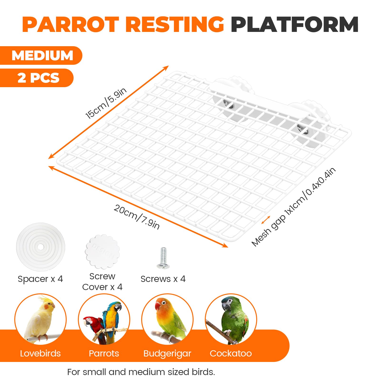 Diakey 2 Pack Bird Perch Platform - Image 2