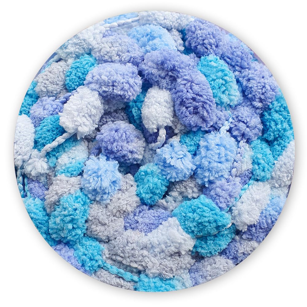 James C Brett Munchkin Pom Pom Knitting Yarn 200g Ball Super Chunky (MK05, 3 Balls)