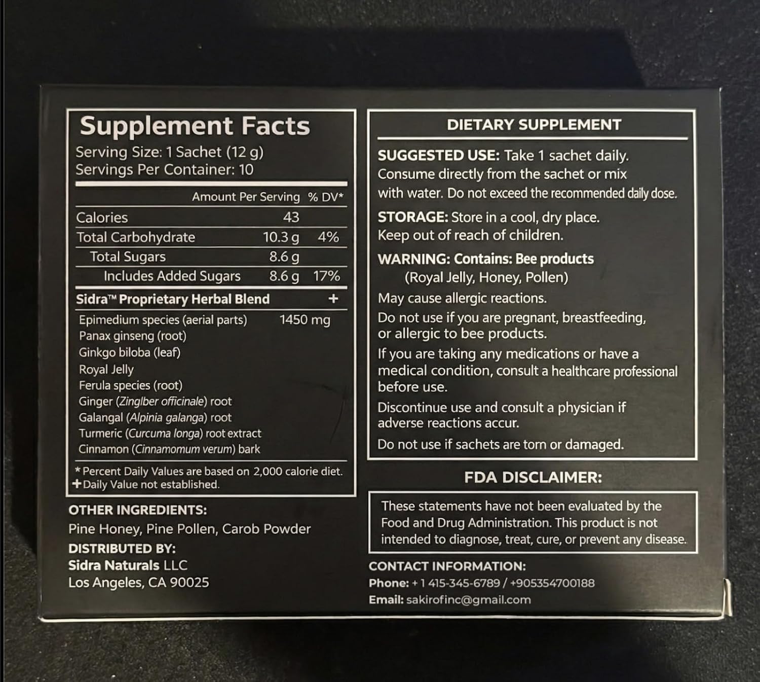 10 Pack Original Honey Pack with Jelly - Full Box of 120G Honey | 10 Sachets