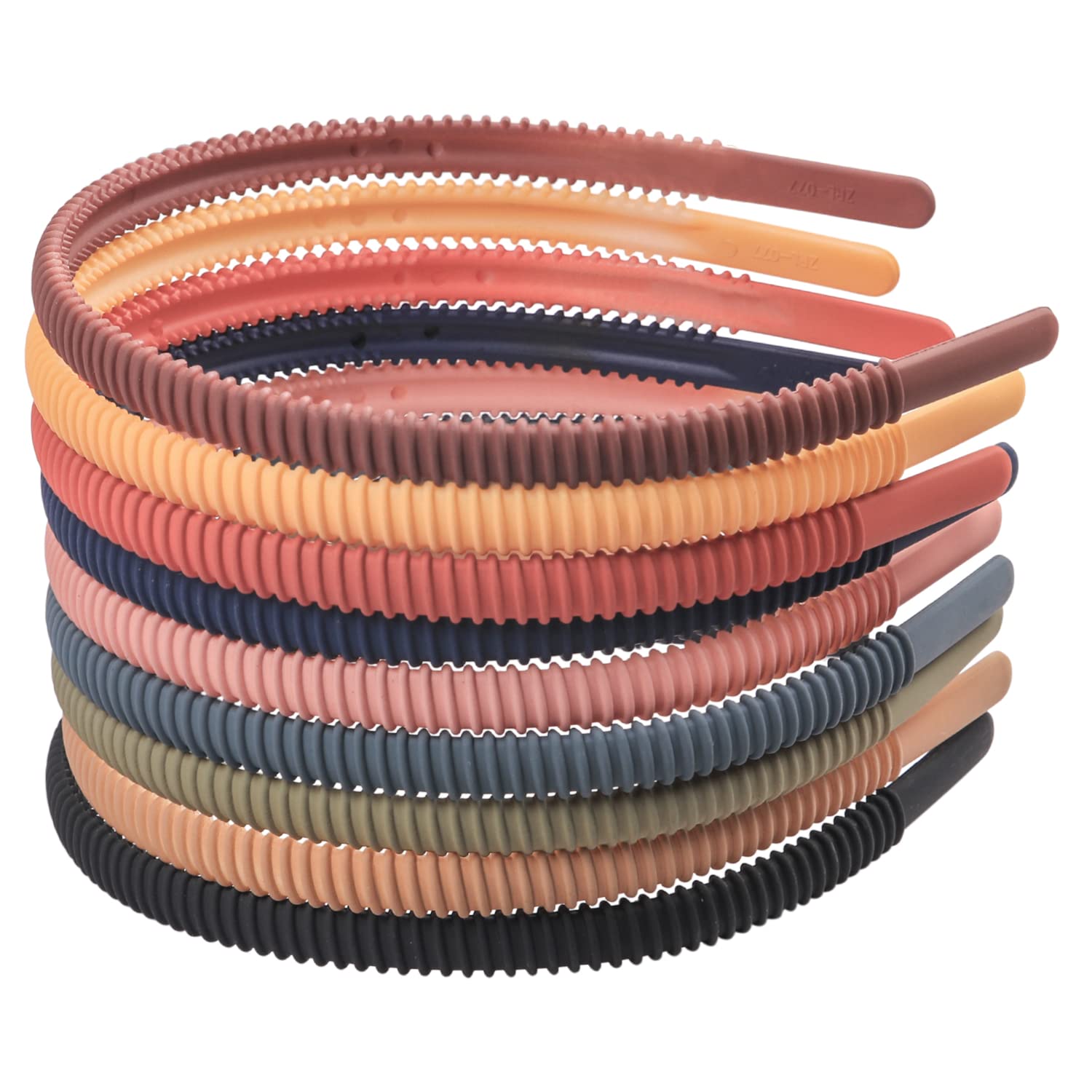 12pcs Plastic Thin Headbands for Girls Women Kids 10mm Hard Head Band with Teeth for Teens Hair Accessories