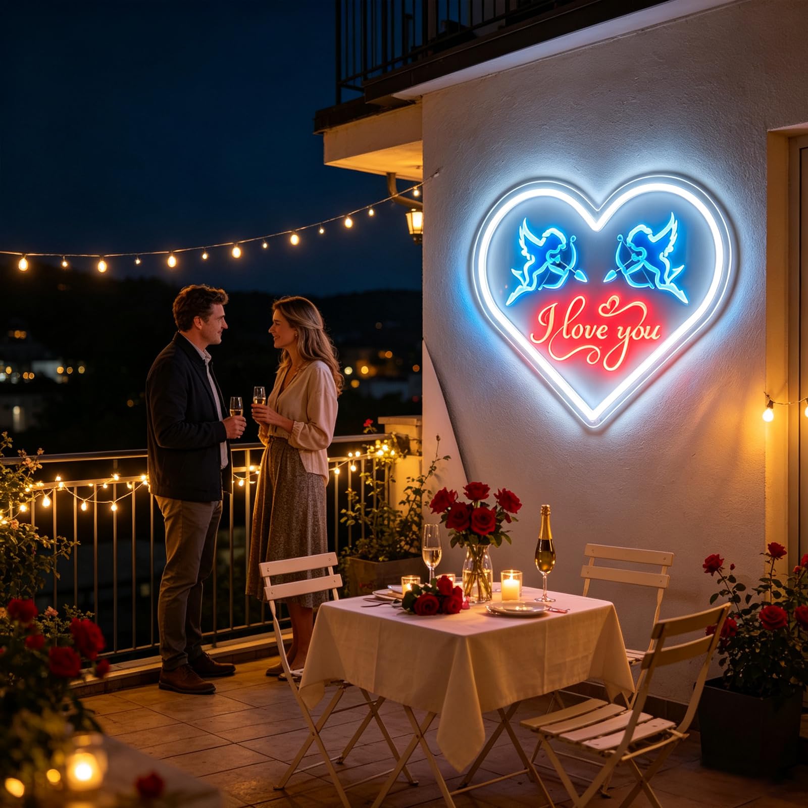 Kształt serca 'I Love You' neonowy znak ścienny wiszący ściemniany zasilany przez USB przezroczysty akrylowy romantyczny neonowy znak LED wewnątrz para dekoracja ścienna znaki LED na randkę