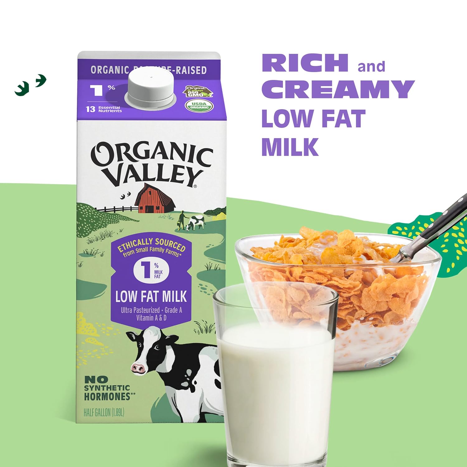 Organic Valley Ultra Pasteurized Lowfat Organic 1% Milk