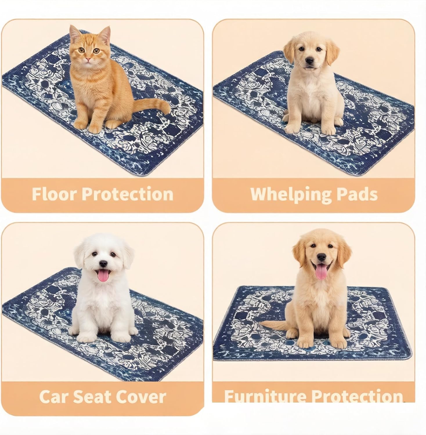 Large Washable Puppy Pee Pad Fast Dry Pet Training Mat for Various Dogs Multiple Size Pet Mat High Absorbency