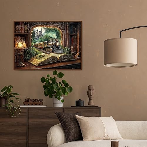 Miniatura 5 de Rompecabezas de 1000 piezas para adultos, rompecabezas mágicos vintage de plantas, castillo, estantería de fantasía, rompecabezas de árbol de la