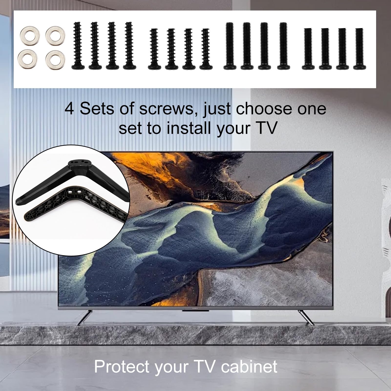 TCL 55S401 55S405 55S425 55S421 49S405 Black TV Stand Legs 68 - Foto 12