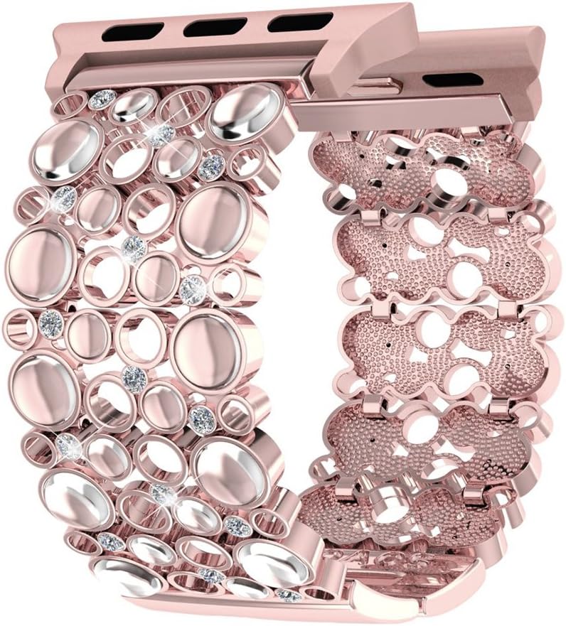 Compatible Apple Watch Band 38mm Women, Handmade Bling Crystal Replacement Straps for iWatch, Adjustable Wristband Compatible Apple Watch Nike+, Series 3, 2, 1, Sport, Edition