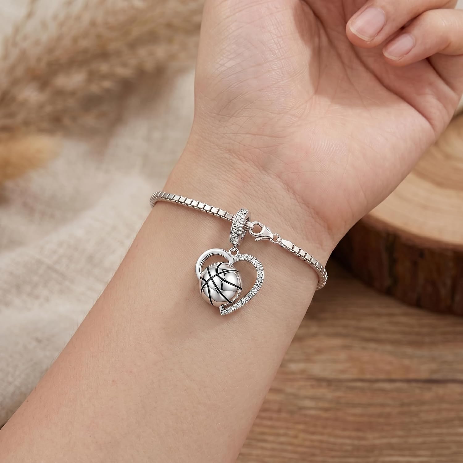 SIMONLY Sport Charm 925 Sterling Silver Sport Beads for Bracelets Sport Charm for Jewelry Gift for Women Birthday Christmas