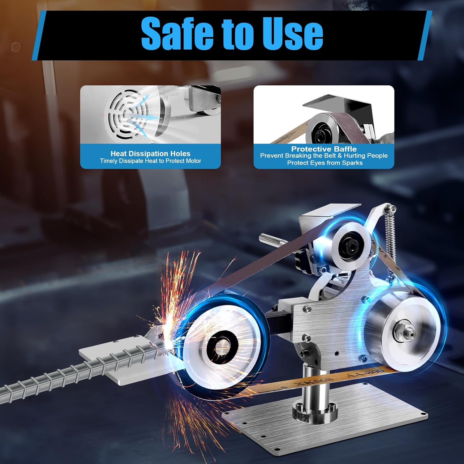 Abrasive Belt Machine,762x25MM Belt Sander,Polisher Sharpener Grinder,Brushless Motor,Small Vertical and Horizontal Household Brushless Belt Machine,Polishing and Polishing Fixed Angle Opening