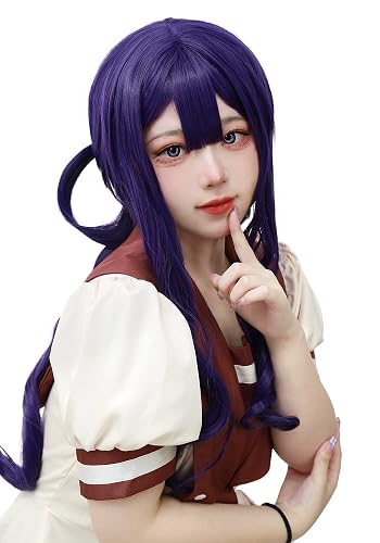 C-ZOFEK Long Purple Wig Braided Curly Hair for Adult Women (Purple) - Purple