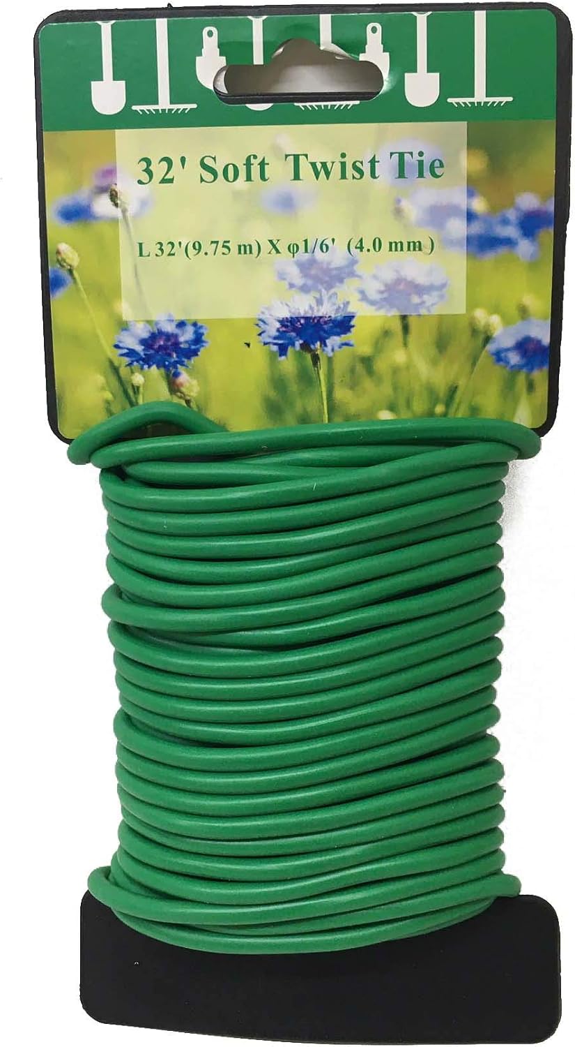 UM24 Soft Twist Ties – 32 FT (10M) Length Soft Rubber-Coated Multi Purpose Garden Flexible Tie Plant Wire