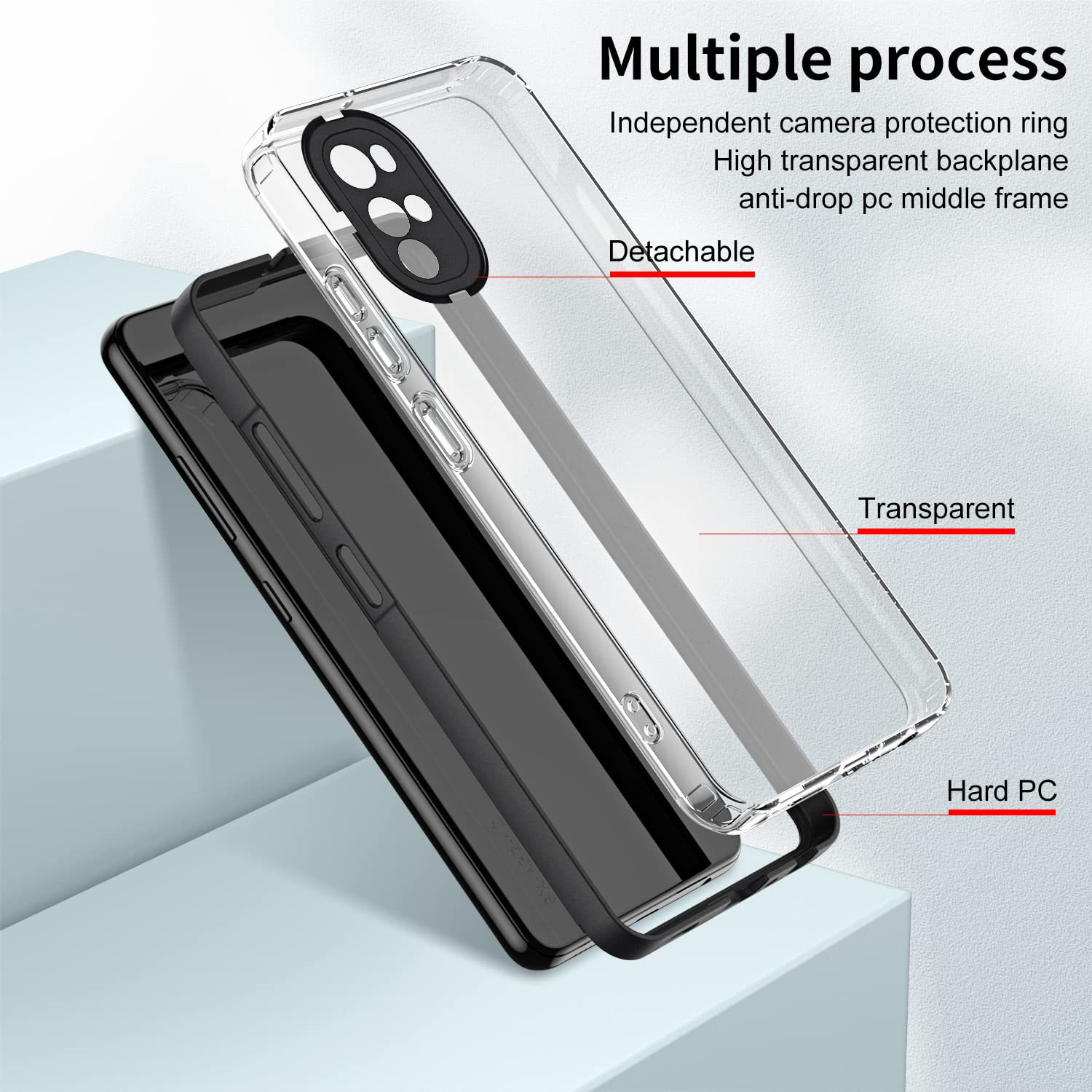 NEINEI Cover Per Motorola Moto G22 – Custodia Sottile TPU Con Finitura A Specchio – Antiurto E Antigraffio – Colore Nero