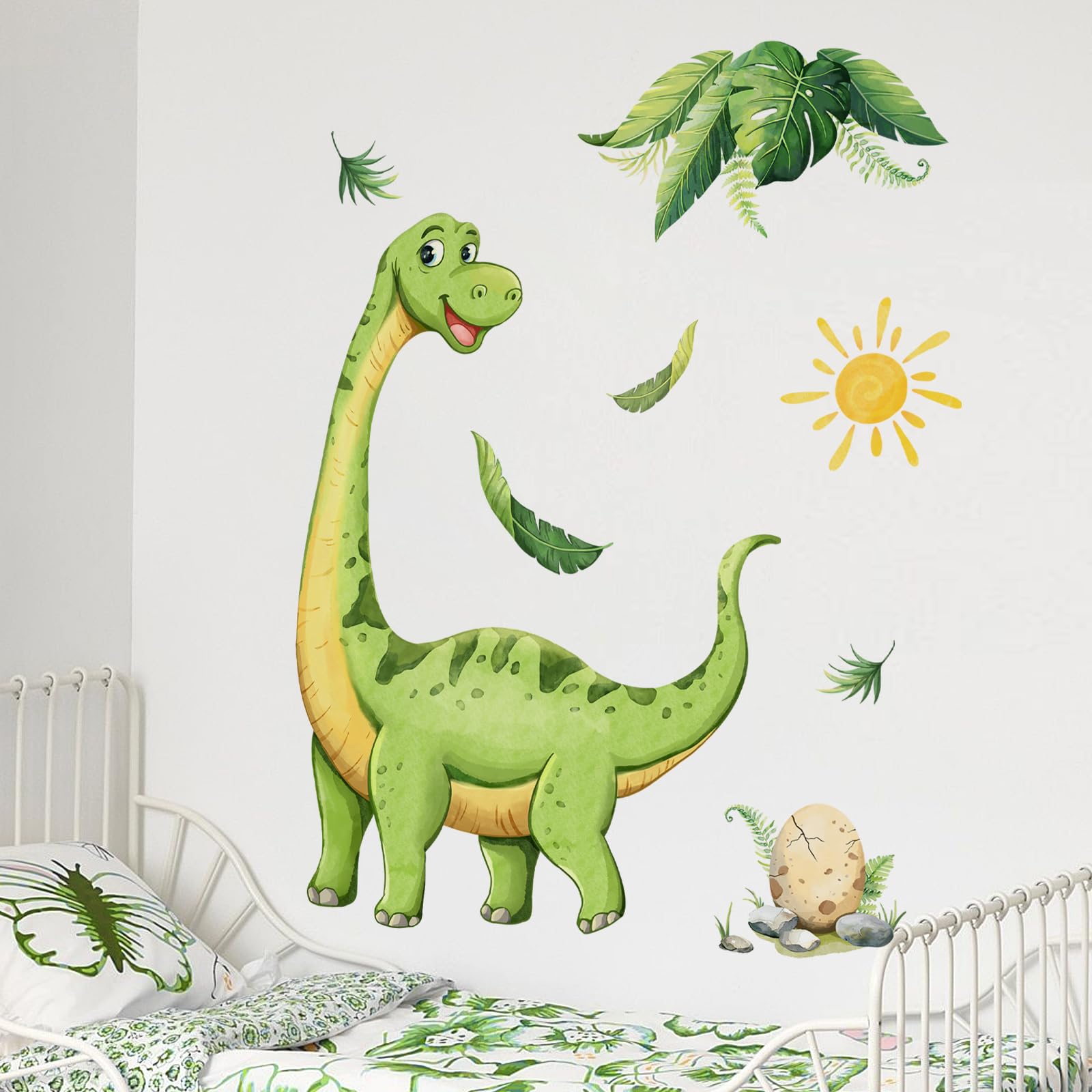 BuerHomie Dinosaur Wall Decals For Boys Room - Cute Animal Wall Stickers | Removable Nursery, Bedroom, Classroom Decor
