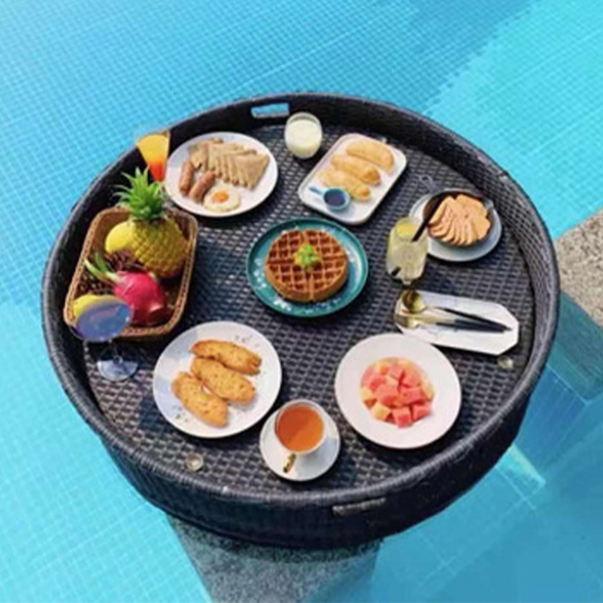 Prettiee Floating Tray for Serving Drin & Food Perfect for Pool Hot Tub & Beach Entertainment Slish & Functal Serving Solut (Estilo1)
