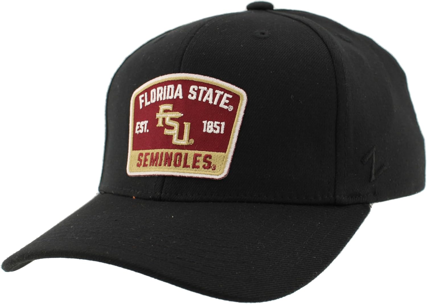 Florida State Seminoles NCAA Officially Licensed Fitted Hat ZH Patch Switchback Black, Large