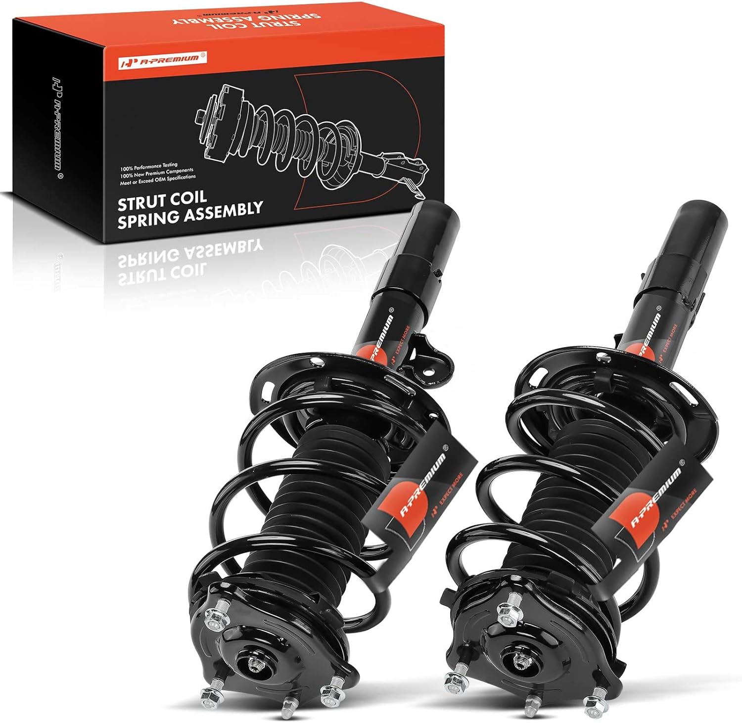 A-Premium Front Struts Compatible with Honda Accord [1.5L] 2018-2022 - 2x Replacement Suspension Complete Strut Assembly Shock with Coil Spring