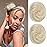 REECHO 2 PCS Mini Claw Clip in Messy & Cat Ears Hair Bun Extensions HB001 Wig Accessory Updo Hairpieces for Women Girls (Pack of 2-3 Straight, Light Blonde)