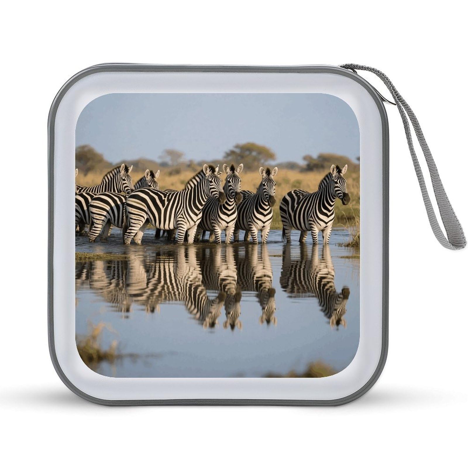 VstaDank Zebra DVD Case With Zipper Portable CD Case Hardshell DVD VCD Binder Storage Box EVA Protective Blu-ray Wallet 40 Capacity CD Wallet Movie Music Media Disc Wallets