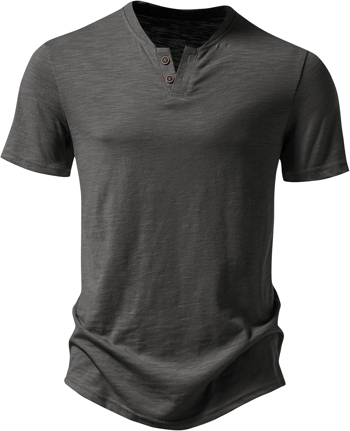 JEMITOP Men's Stretchy Short Sleeve Henley T-Shirt Casual Cotton 2 Buttons Notch Neck Tee Shirts