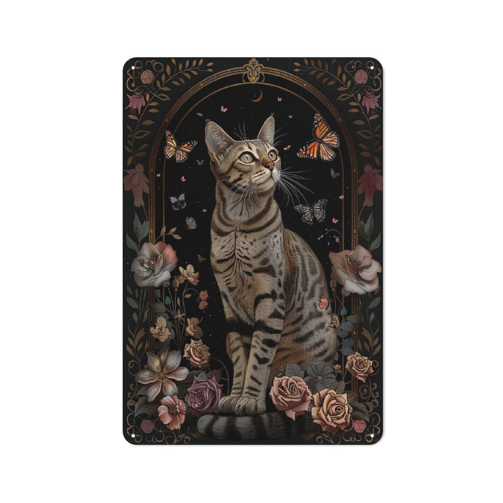 Junmoney Style-16 Egyptian Mau Everyday Metal Wall Decor 30X20cm, Vintage Metal Sign For Hallway, Home Bar, Garage Or Study