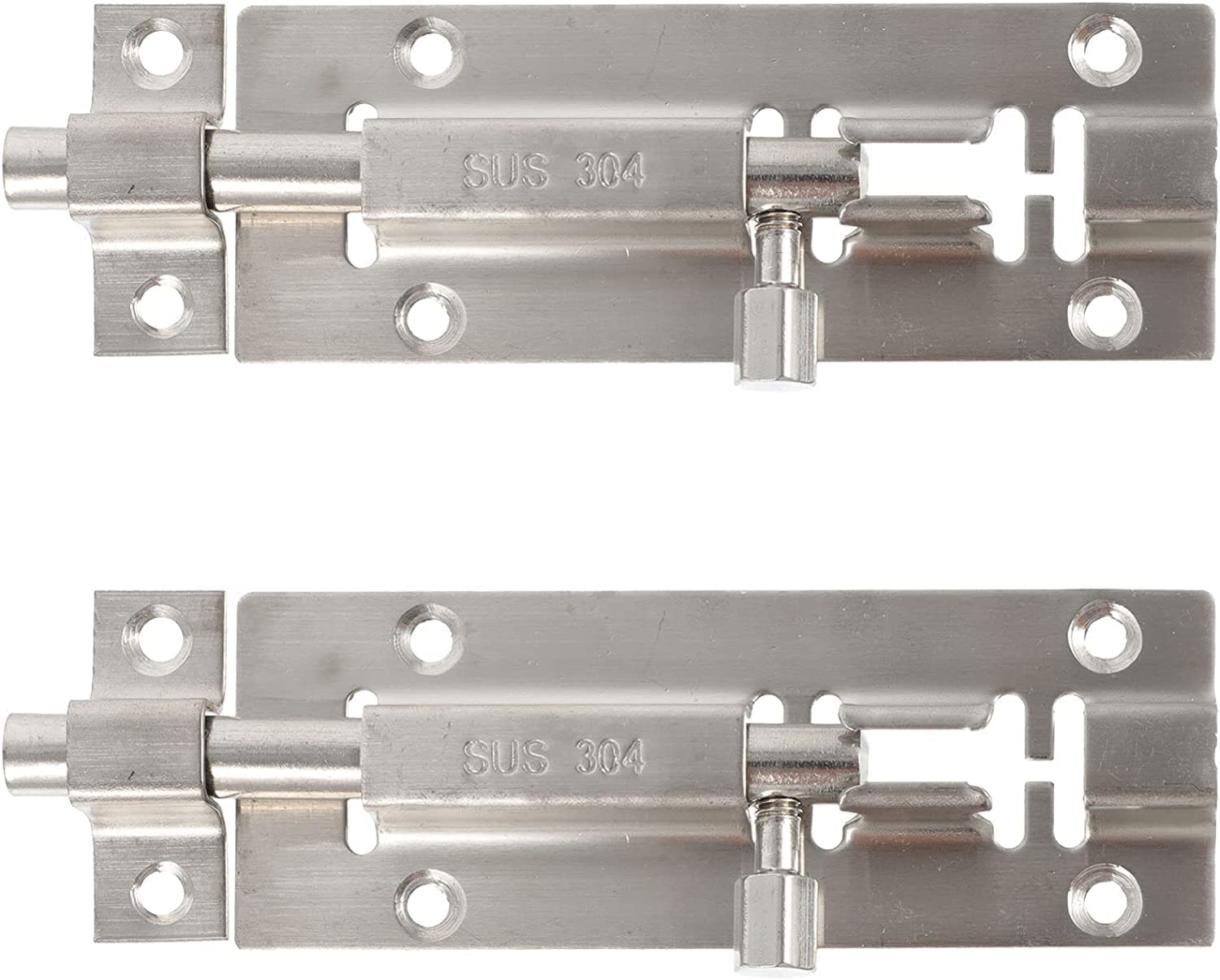 NVSFZGIYG Gate Bolt,Slide Door Lock Hasp,2pcs Stainless Steel Security Latch Keyless Entry Sliding Anti- Theft Buckle for G