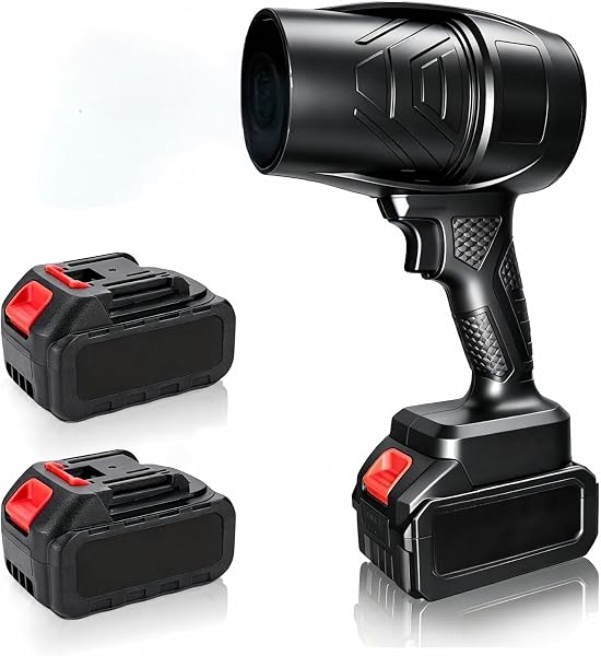 Souffleur de feuilles à batterie 21V, moteur en cuivre 40000 tr/min, 2 batteries 3000mAh, autonomie 30 min