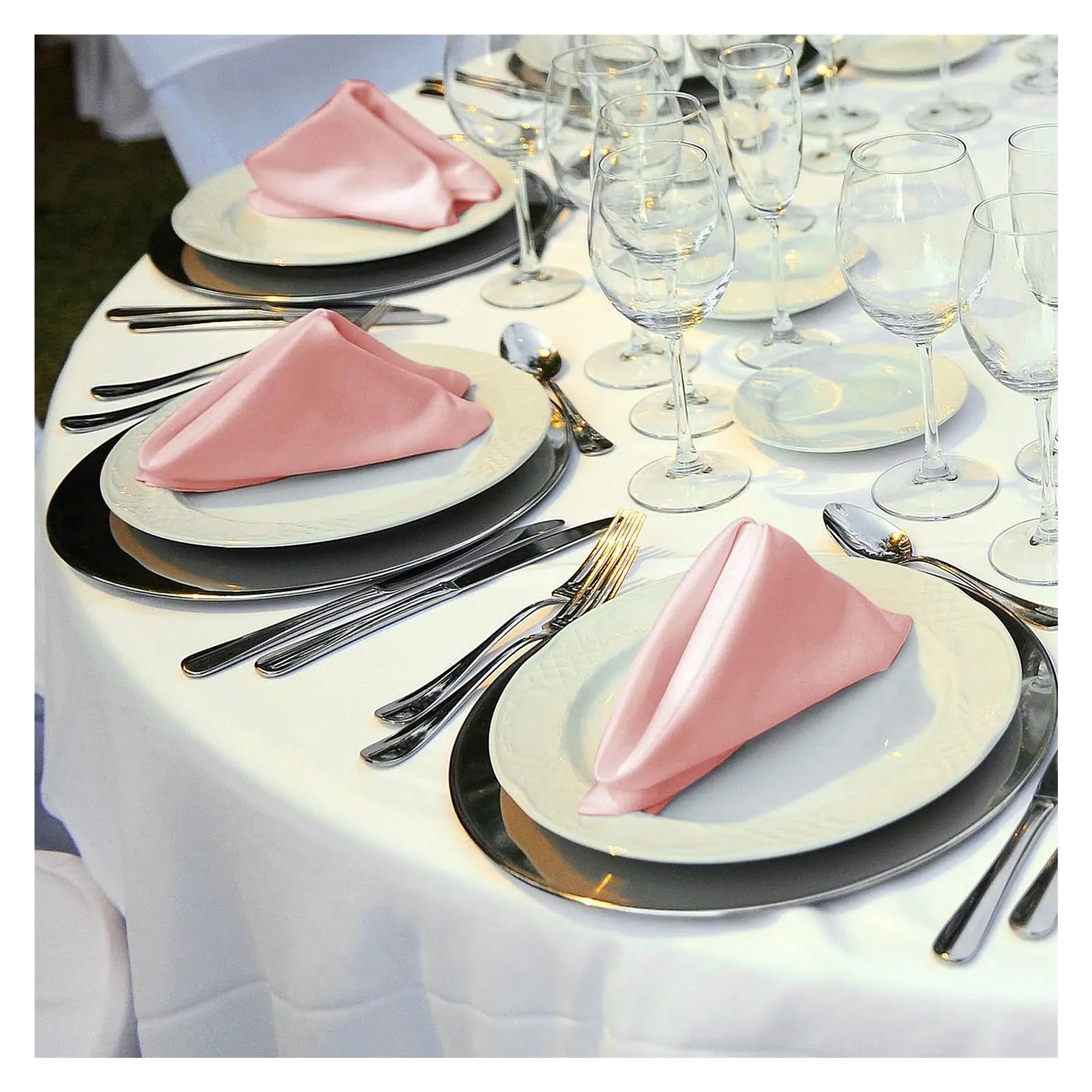 Servilletas de Tela de satén Sedoso, Servilletas de satén for Cena, 10 Unidades, cuadradas, 43x43cm(Color 12)