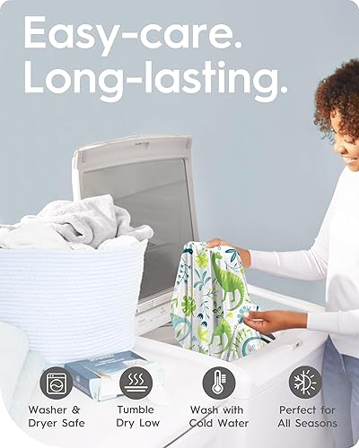 Miniatura 7 de Sábanas de dinosaurio para cuna para niños, sábana bajera ajustable de cuna suave de alta calidad, sábanas de bebé ultra transpirables, sábanas