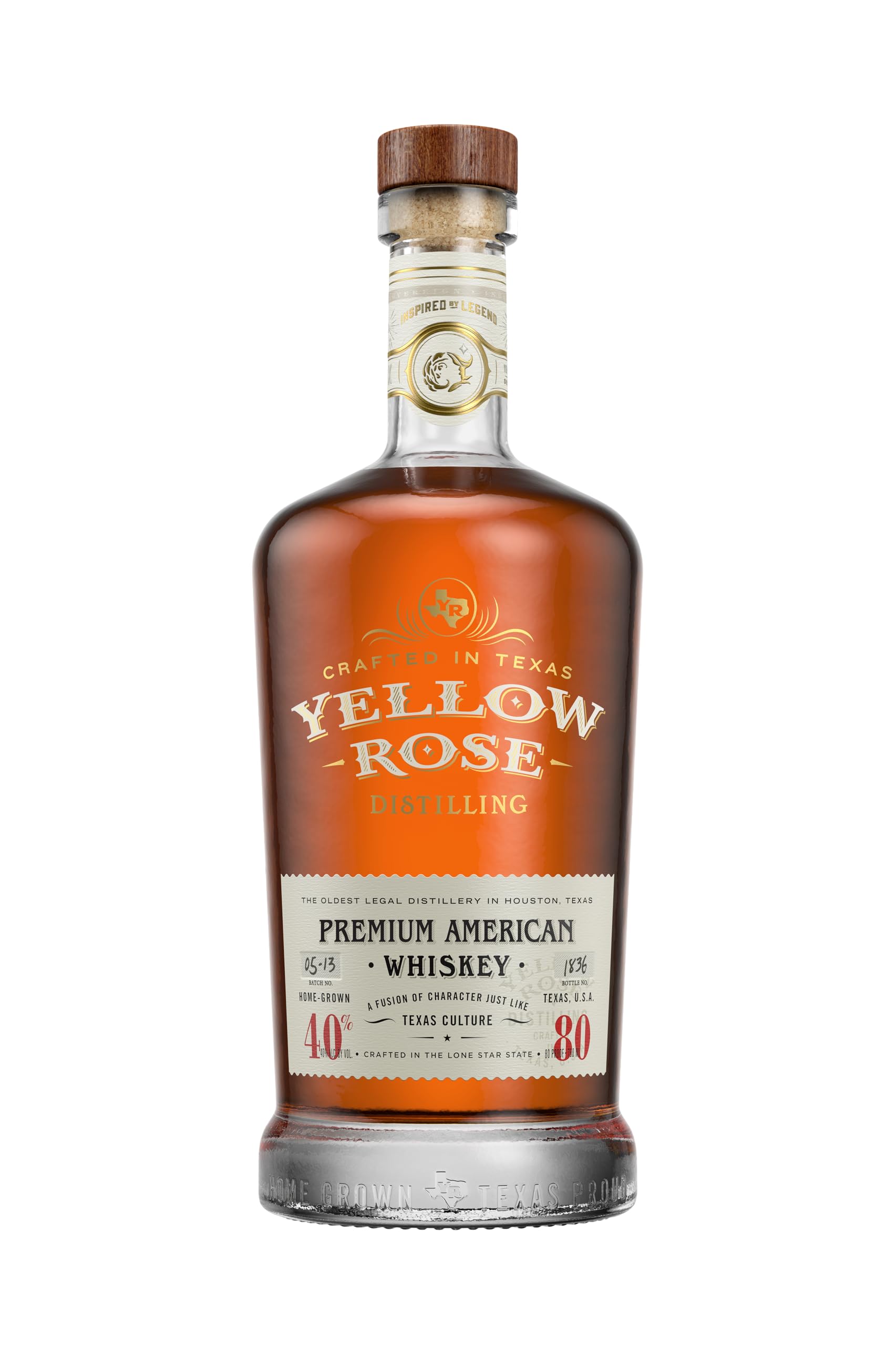 Yellow Rose Premium American 40% vol., Premium American Whiskey, hoher Bourbon Anteil, süßliches und mild-würziges Geschmacksprofil