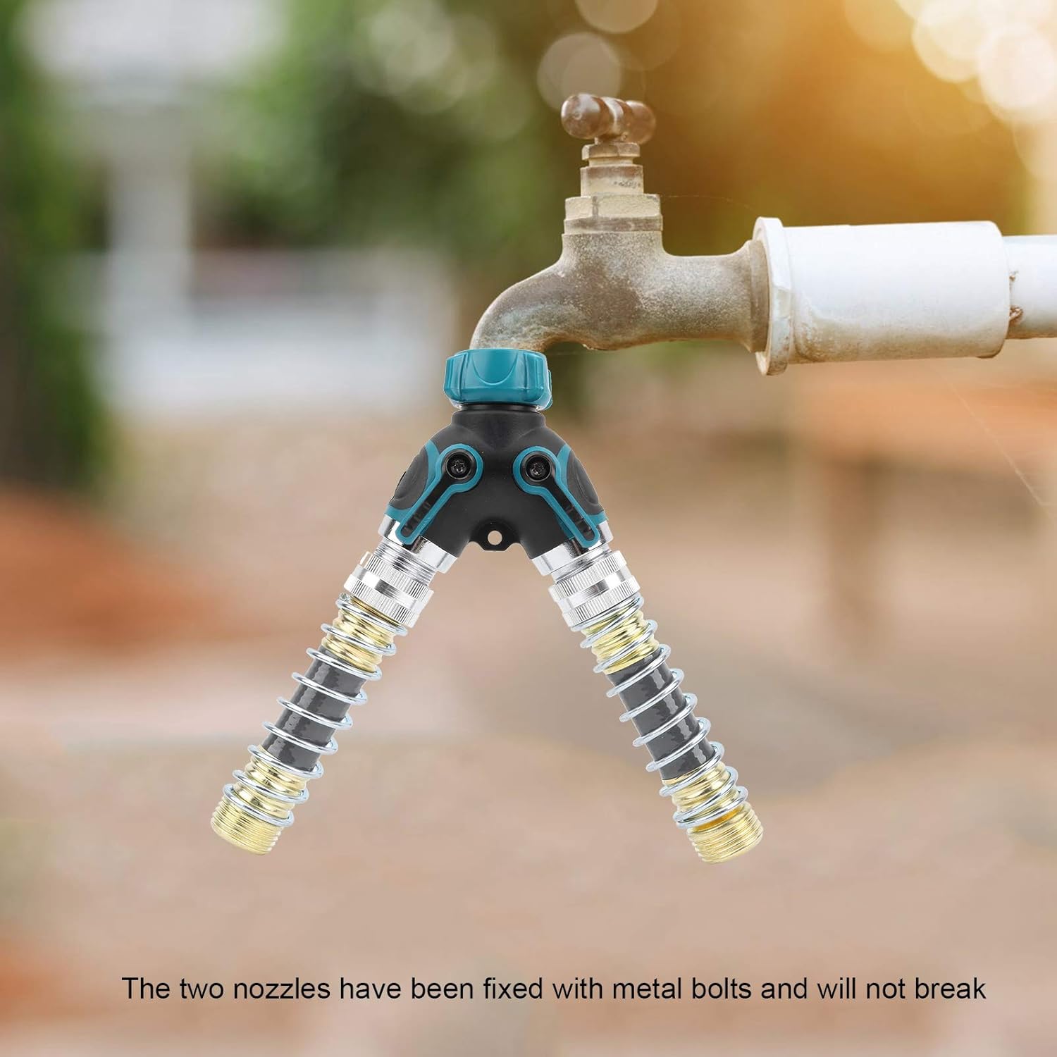 2 Way Garden Hose Diverter with Shutoff Valve, Garden Hose Coupling, Prevent Hose Kinks, Anti Bend, Garden Faucet and Faucet Diverter, Durable Hose y Diverter Fitting Kit.