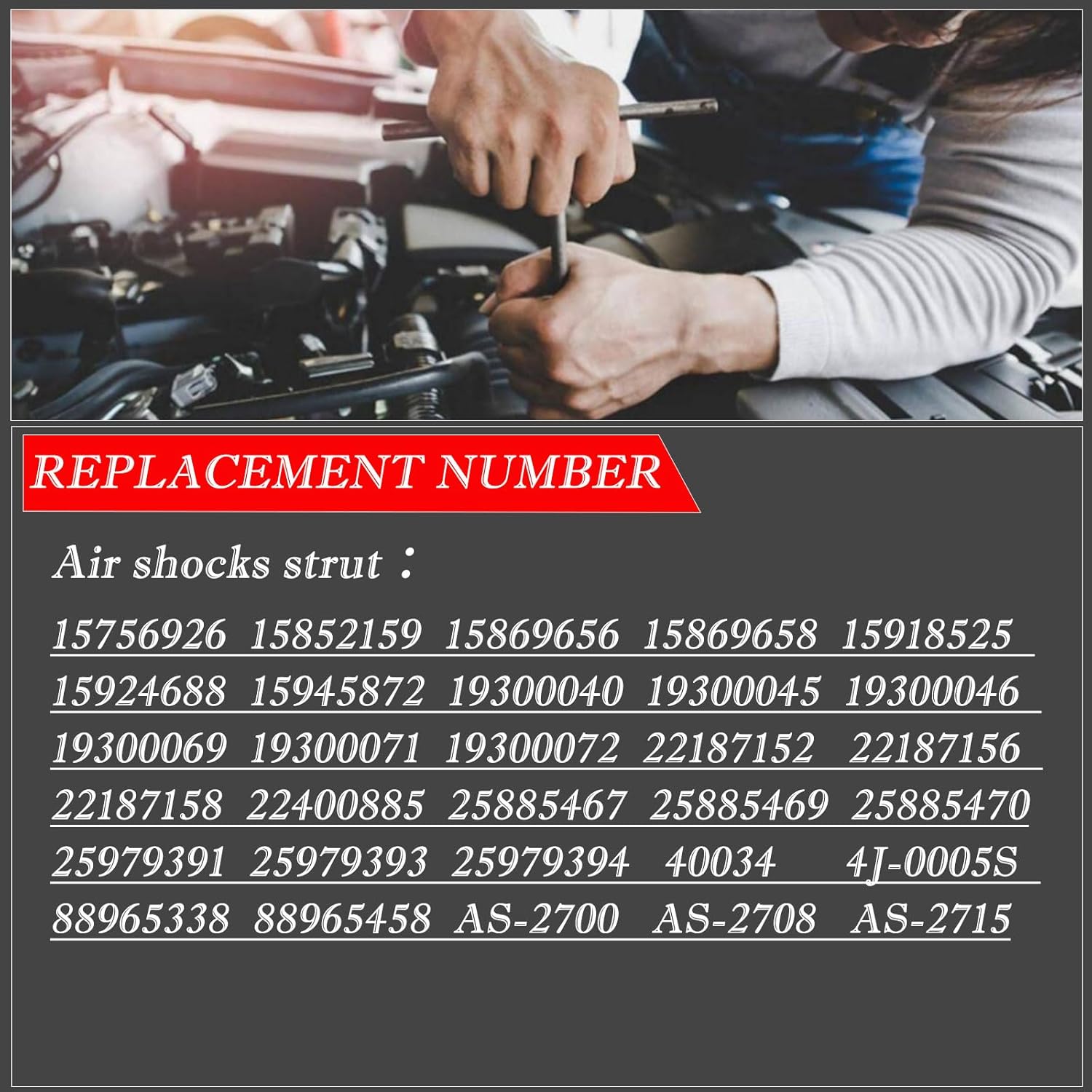 Rear Air Suspension Shocks & Air Compressor Kit for Cadillac Escalade Chevy Avalanche Suburban 1500 Tahoe GMC Yukon XL SUV/Truck Models Years 2002-2014 Replace 25979391 15756926