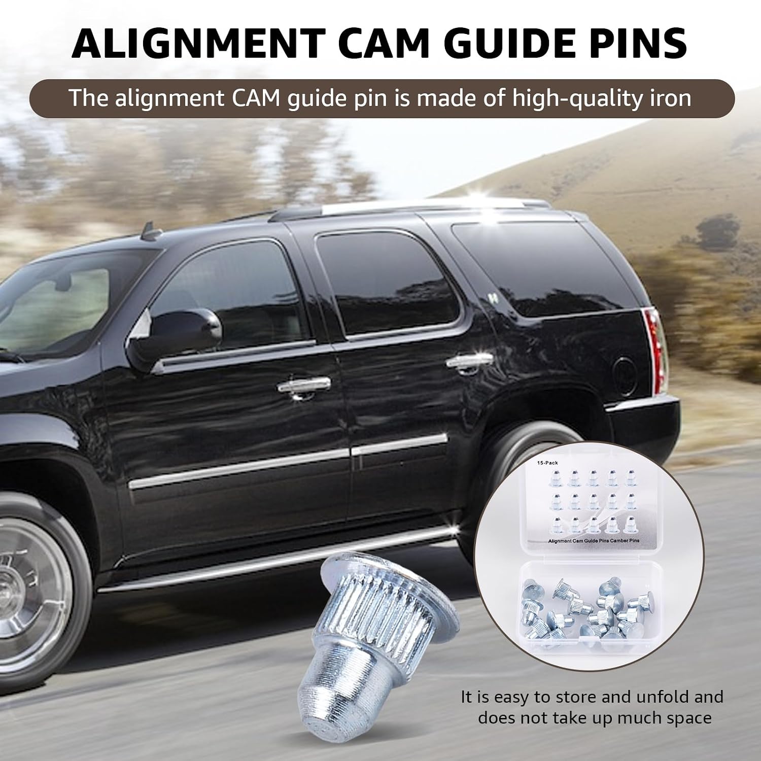 15PCS Camber Alignment Guide Pins Camber Pins Compatible with Chevrolet Silverado GMC Sierra 1500/2500/3500 Tahoe Suburban Savana Yukon Cadillac Escalade Hummer H2 H3 Suspension Systems