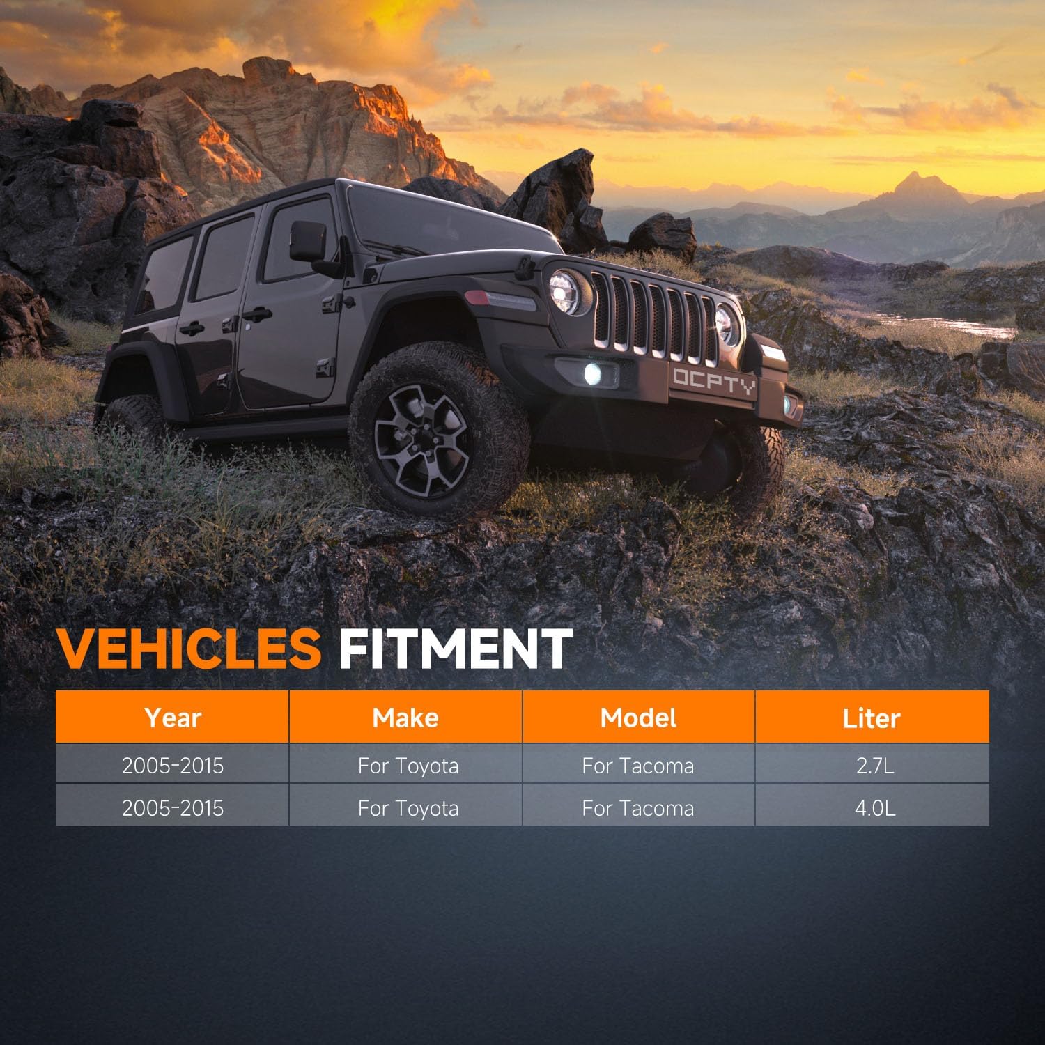 OCPTY 2802 Engine Coolant Radiator Compatible with 2005-2015 Toyota Tacoma 2.7L,4.0L, Replace CU2802 2802, 8012800, 164100C190, 164100P040 Aluminum Automotive Replacement Engine Radiators