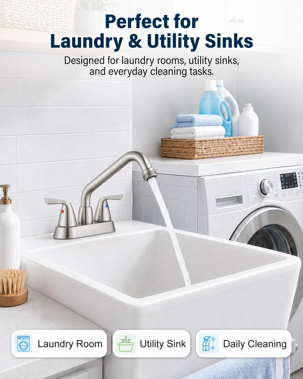 Aolemi Utility Sink Faucet - Brushed Nickel -2