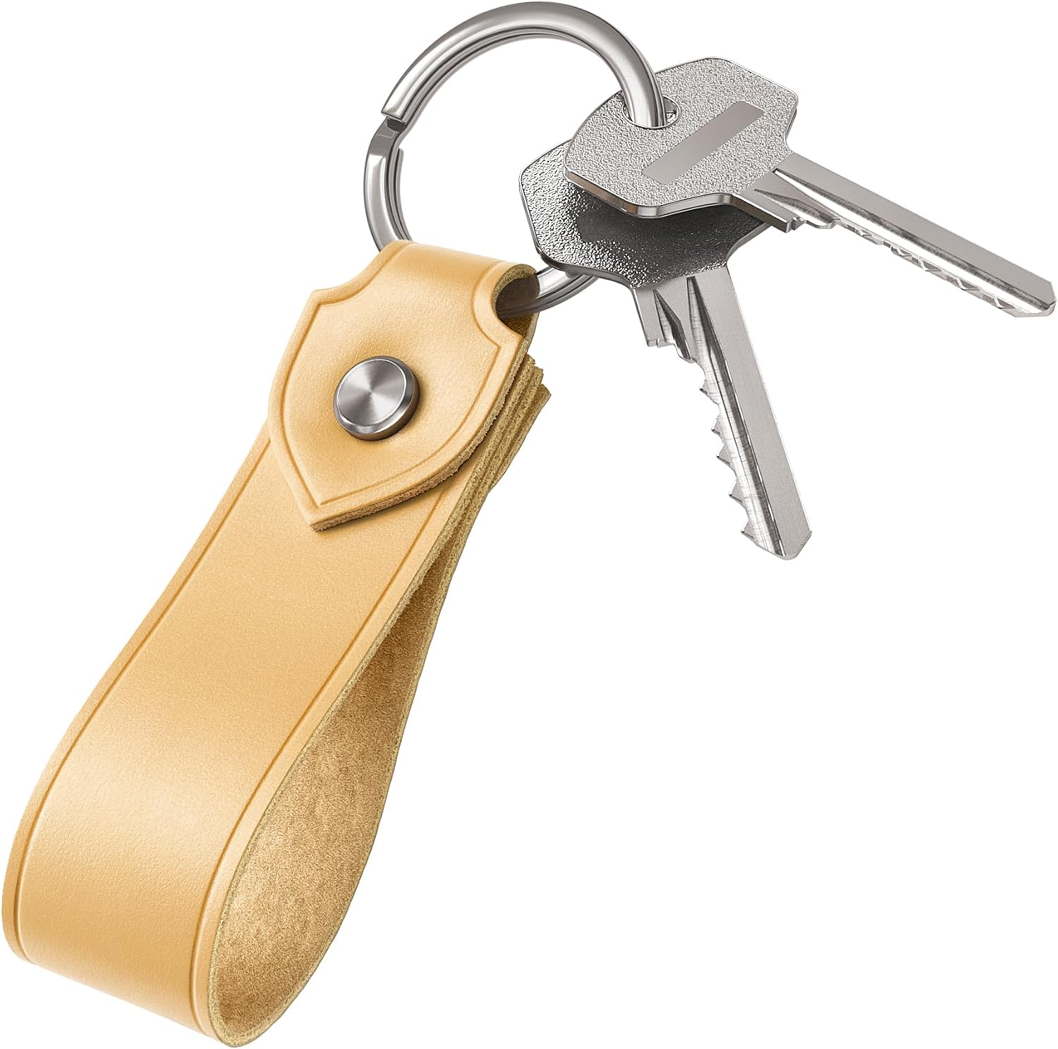 L'Atelier de Romy Keychain for Men & Women – Full Grain Leather Key Chain, Minimalist Car Key Holder