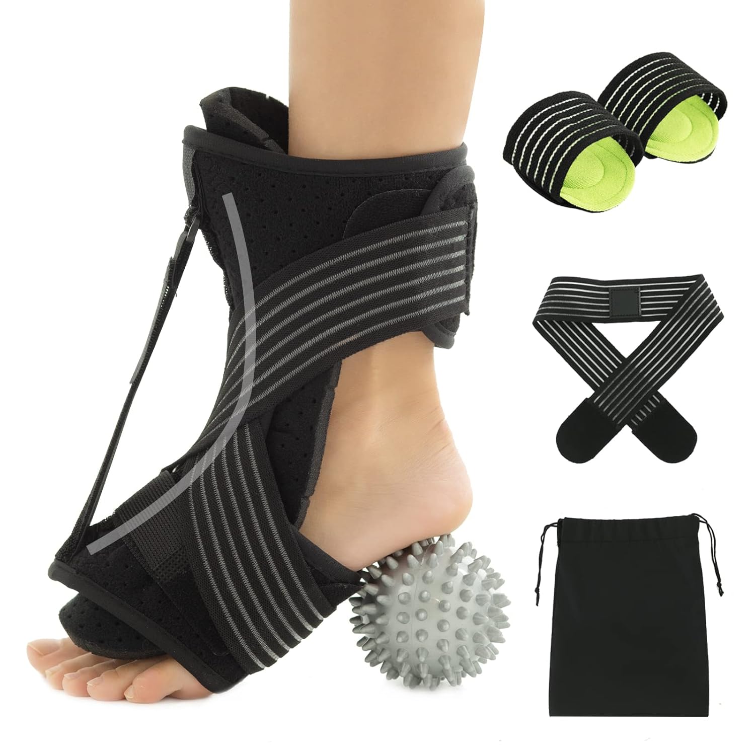 Upgraded Plantar Fasciitis Night Splint , Adjustable Plantar Fasciitis Relief Night Splint for Women & Men, Relief Brace for Plantar Fasciitis Relief, Achilles Tendonitis and Foot Drop (black) : Health & Household