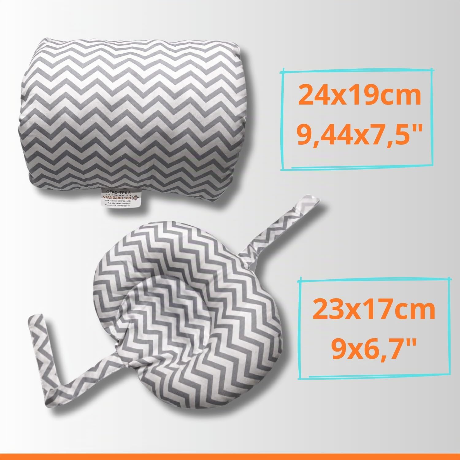 Cuscino Allattamento Ergonomico Cuscino Antireflusso 45° | Massimo Comfort per Mamma e Neonato | 100% Cotone Oeko-Tex | Portatile con Borsa da Viaggio