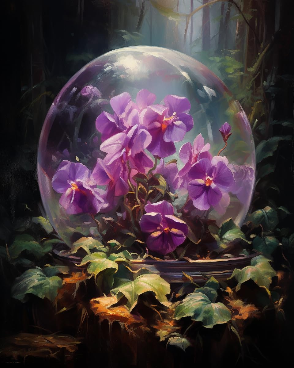 Stamped Cross Kits, Paradise Prism Violets, Cross Kits for Adults, Easy Counted Cross Kits for Beginners,16x20inch