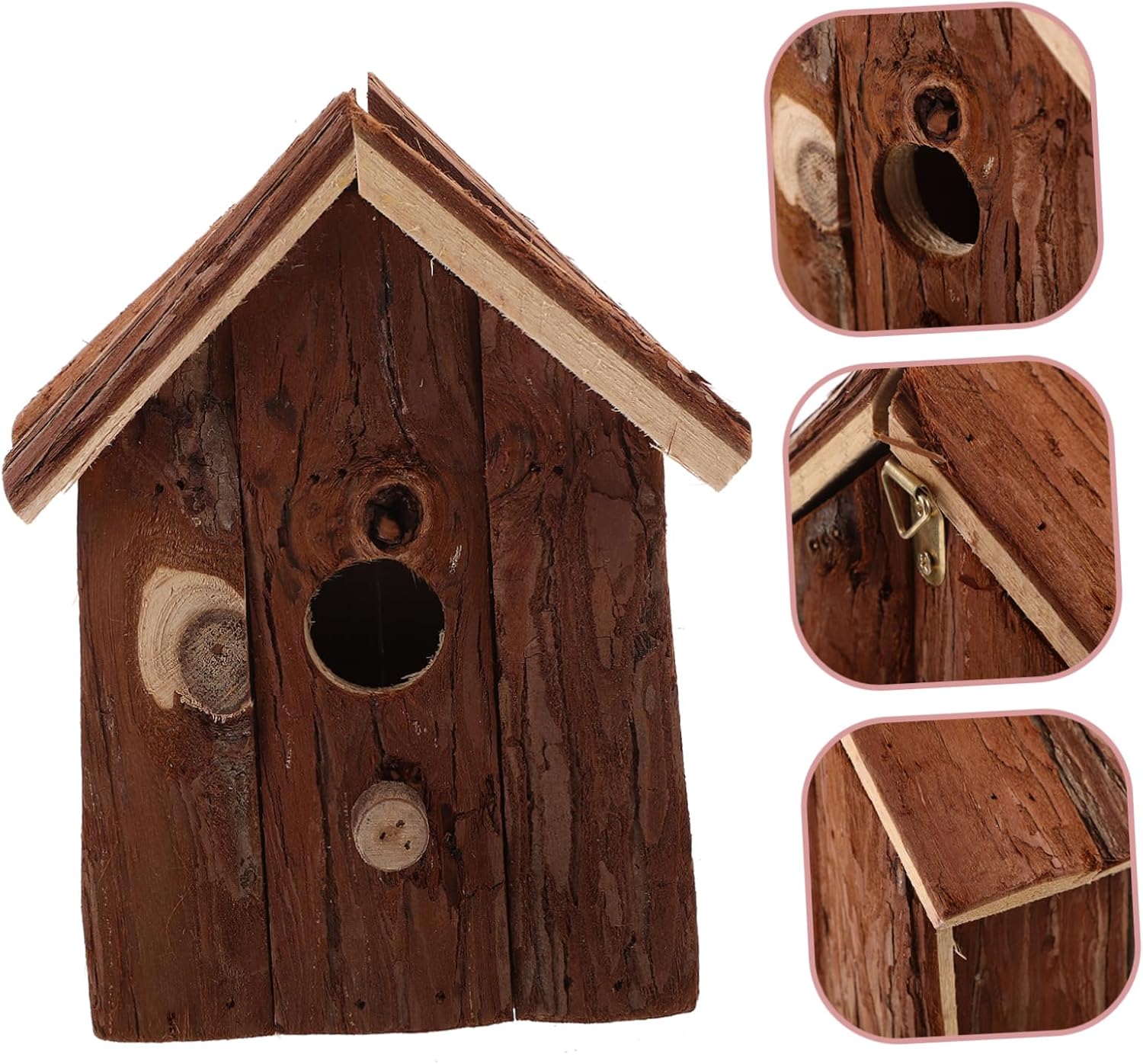Creative Wooden Bird House Nesting Box Decorative Hanging Birdhouse for Outdoor Use Safe Wood Material for Small Birds Natural Look for Your Garden for Bird Lovers