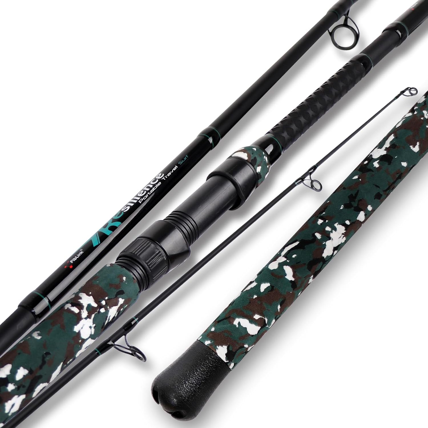 Fiblink 4-Piece Surf Spinning Fishing Rod, Portable Travel-Friendly Pole, Carbon Fiber Fishing Rod (9’/10’/12’)