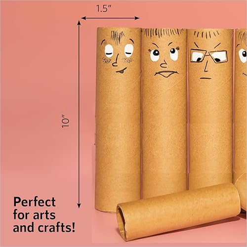 Miniatura 4 de 54 tubos de papel de cartón para manualidades, rollos de papel kraft grueso de 10 x 1.5 pulgadas para aulas, proyectos, bricolaje, artes y