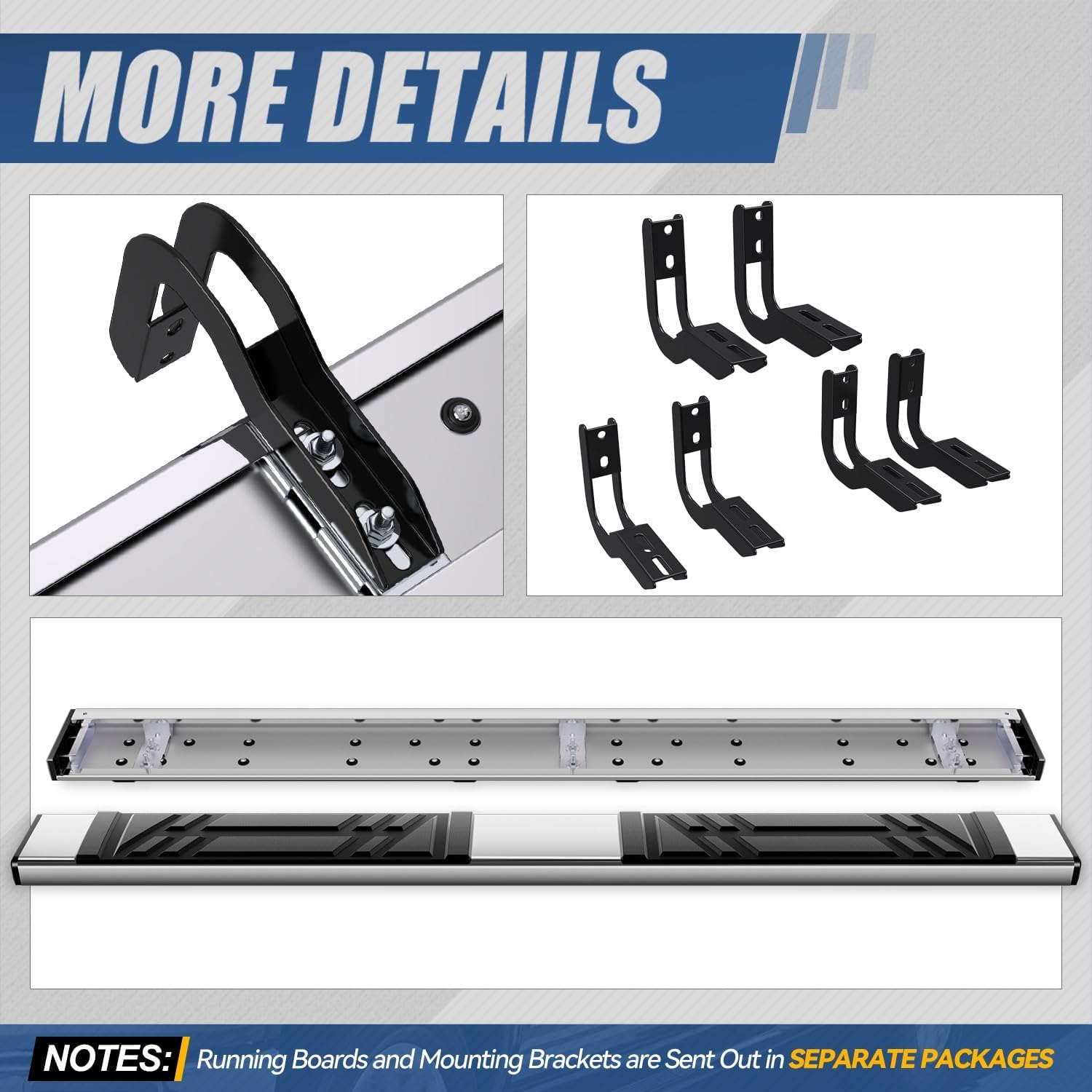 Auto Dynasty Running Boards Compatible with 2005-2012 Nissan Pathfinder, Stainless Steel Side Step Rail Nerf Bars, 6.5" x 73" Step Bars, Polished Chrome