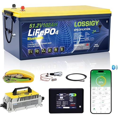 LOSSIGY 48 Volt Lithium Battery Golf Cart Conversion Kit with 18A Charger